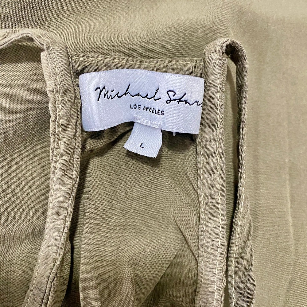 Michael Stars Olive Green Racerback Maxi Dress Size L Boho Gorpcore Minimalist - Picture 3 of 7